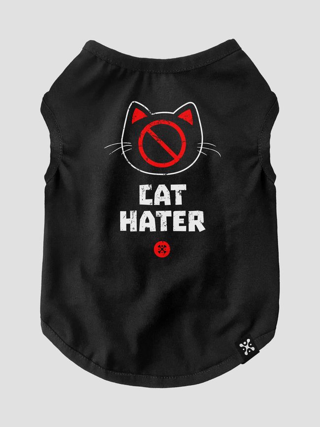 Cat's T-shirt "Cat Hater", Black, XS