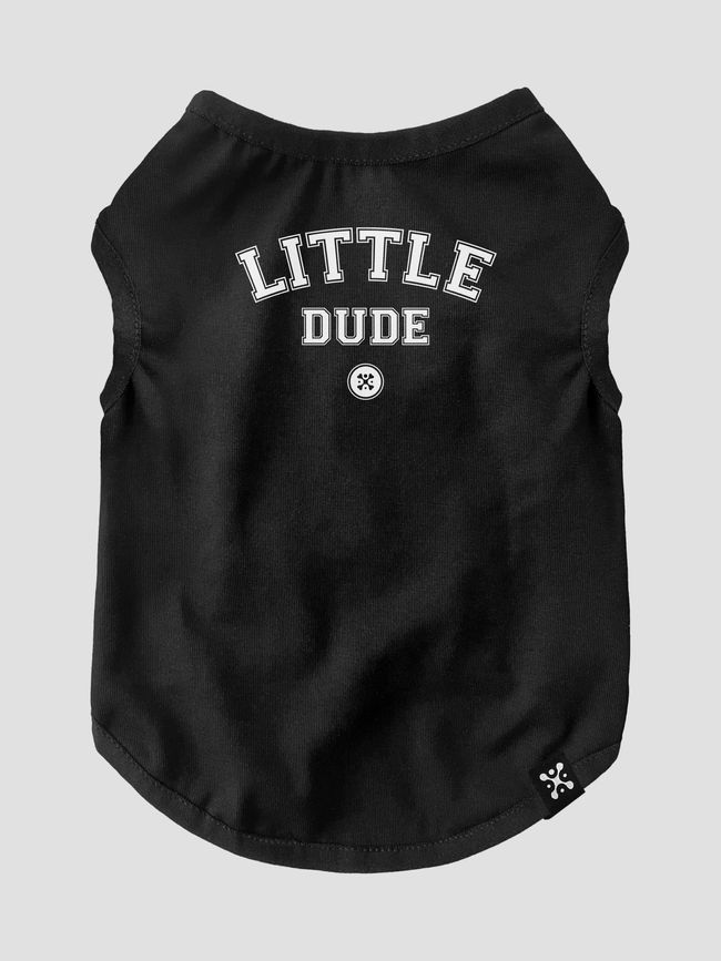 Dog's T-shirt "Little Dude", Black, XS