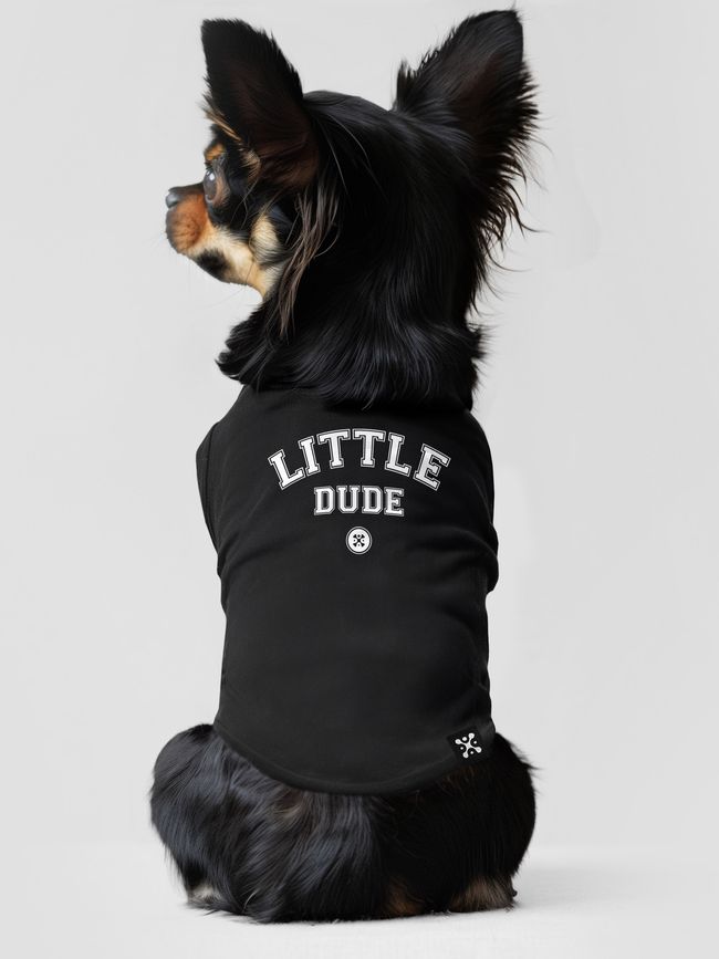 Dog's T-shirt "Little Dude", Black, XS