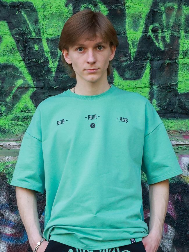 Men's T-shirt Oversize &ldquo;Drama Mood&rdquo;, Light emerald, XS-S