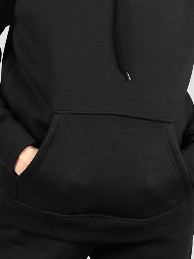 Women's tracksuit set Hoodie black with a Changeable Patch "Chornobayivka", Black, XS, XS (99  cm)
