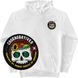 Funny Men's Hoodie with a Changeable Patch “Chornobayivka”, White, 2XS