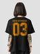 Women's T-shirt Oversize "03 (3SAB)", Black, XS-S