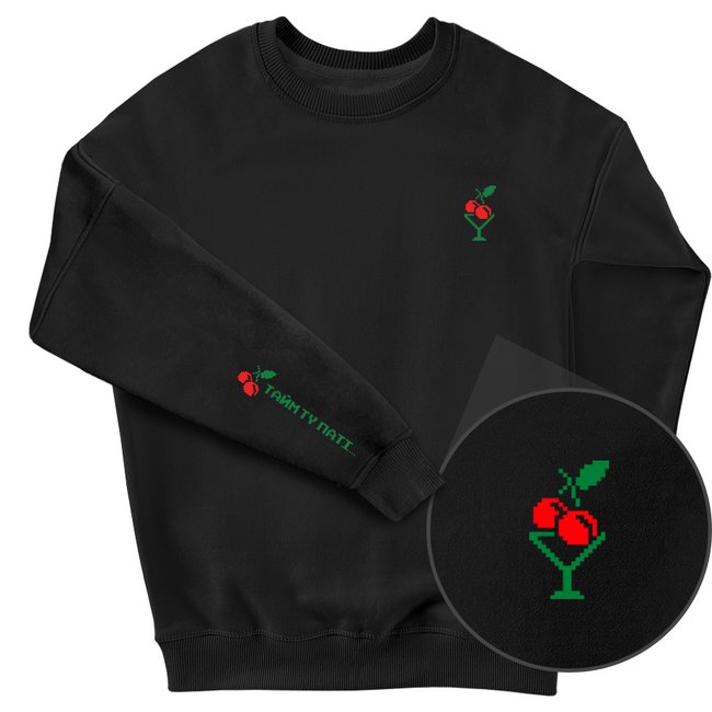 Women's Sweatshirt “Vyshnya (Cherry)”, Black, M