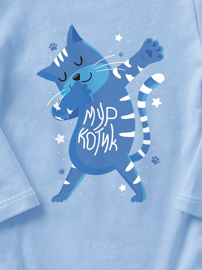 Kid's Bodysuite "Kitty-cat", Light Blue, 68 (3-6 month)