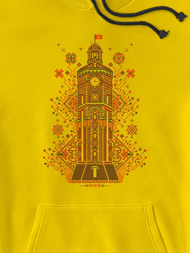 Худі дитяче "Вінницька Вежа", Світло жовтий, XS (110-116 см)
