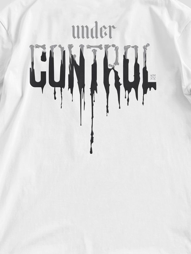 Men's T-shirt Oversize “Under Control”, White, XS-S