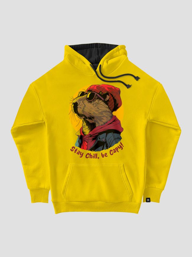 Kid's hoodie "Stay Chill, be Capy (Capybara)", Light Yellow, XS (110-116 cm)