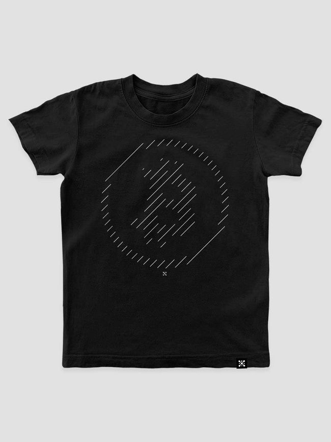 Kid's T-shirt with Cryptocurrency “Bitcoin Line”, Black, S (122-128 cm)