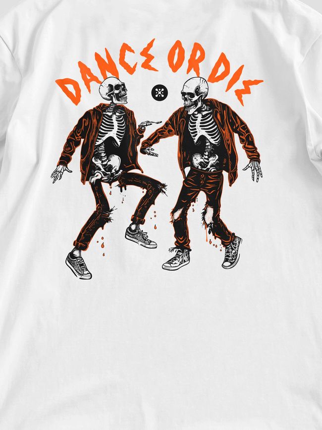 Men's T-shirt Oversize “Dance or Die”, White, XS-S