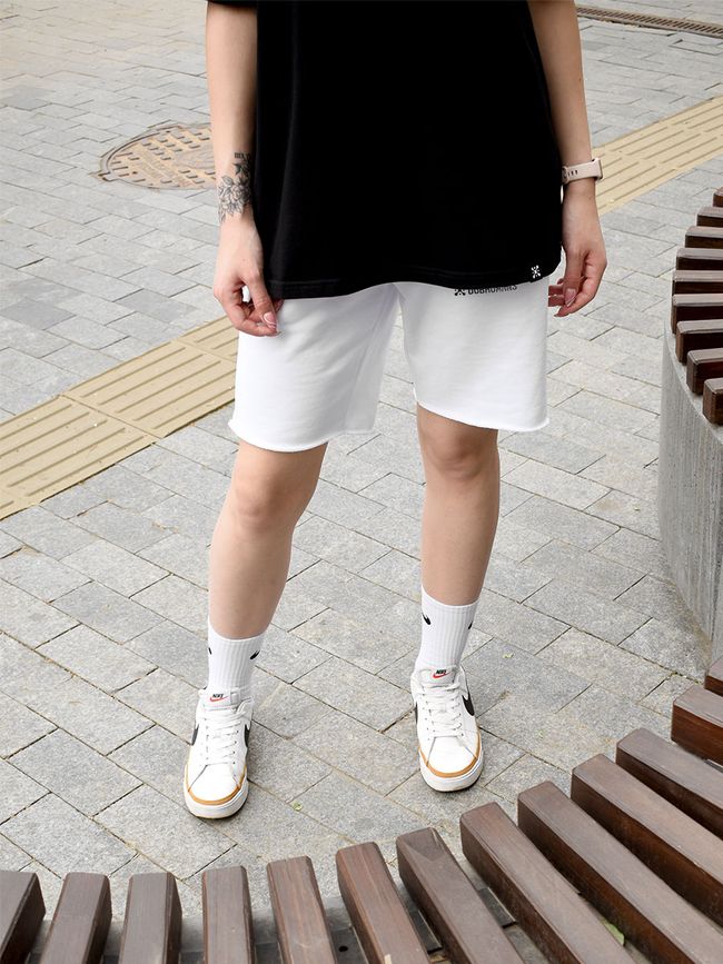 Women's Shorts oversize, White, XS-S