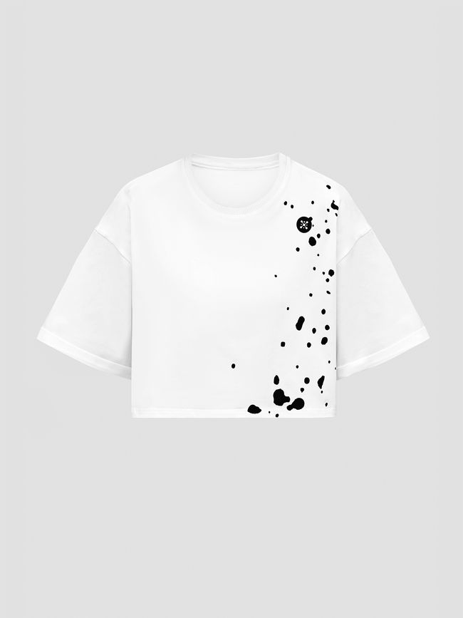 Women's oversized T-shirt Dubhumans Splash, White, XSS