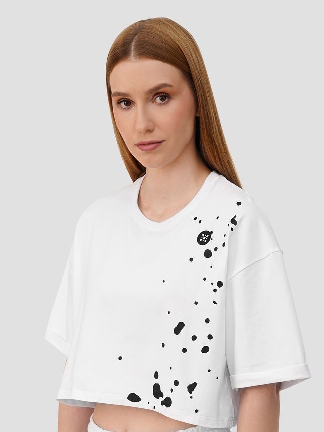 Women's oversized T-shirt Dubhumans Splash, White, XSS