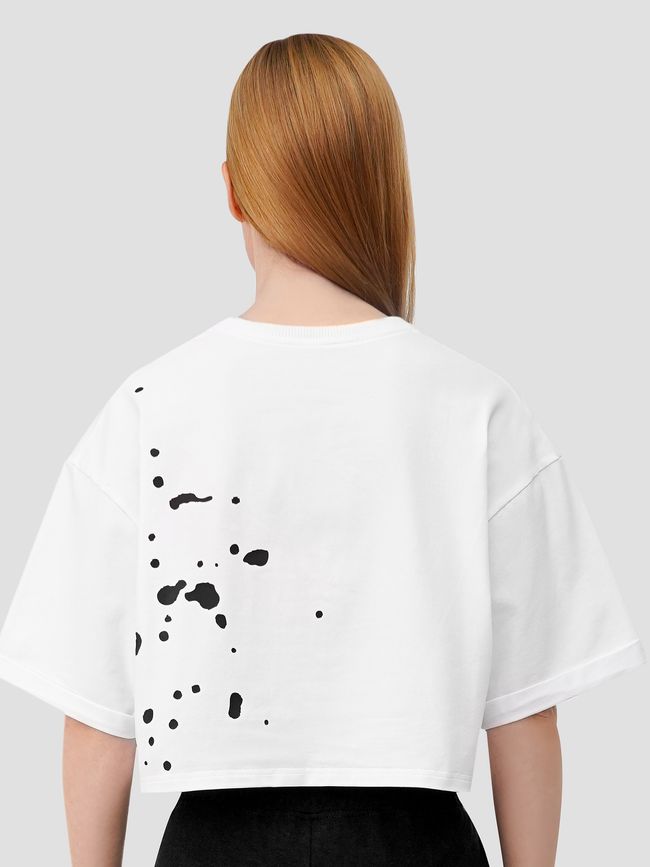 Women's oversized T-shirt Dubhumans Splash, White, XSS