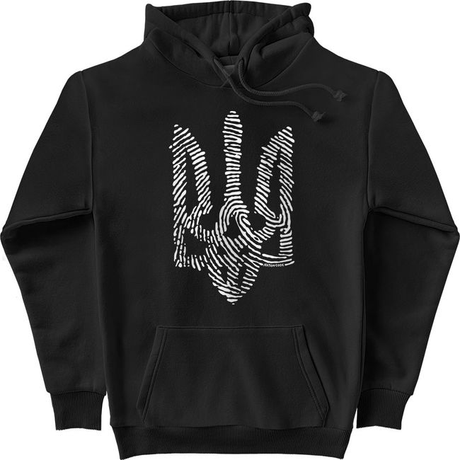 Men's Hoodie "Nation Code" with a Trident Coat of Arms, Black, M-L