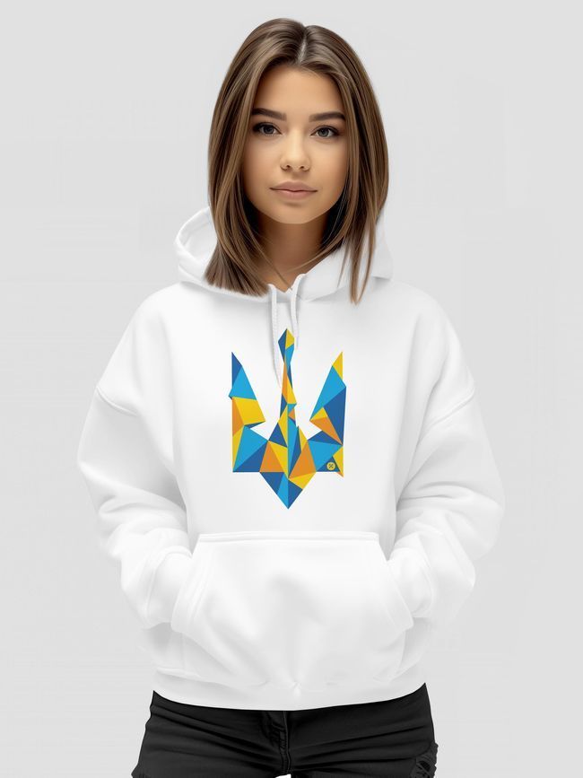 Худи унисекс "Ukraine Geometric", Белый, XL-2XL