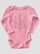 Kid's Bodysuite "Ukraine Line" with a Trident Coat of Arms, Sweet Pink, 56 (0-1 month)