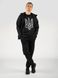 Men's tracksuit set with t-shirt “Nation Code”, Black, 2XS, XS (104 cm)