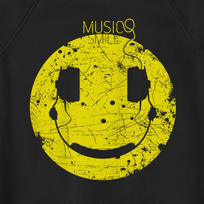 Світшот чоловічий "Music Smile", Чорний, M