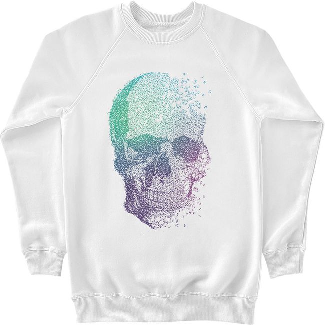 Men's Sweatshirt "Music Skull", White, S