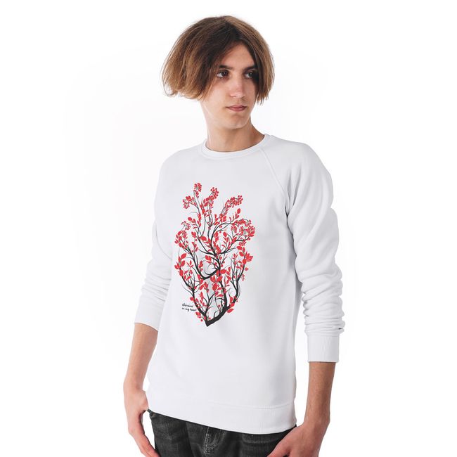 Men's Sweatshirt "Ukraine In My Heart", White, XS