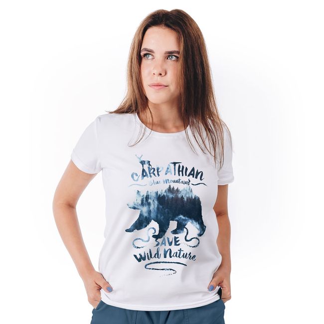 Women's T-shirt "Carpathian Blue Mountains", White, M