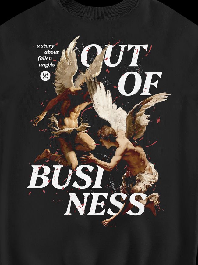 Men's Sweatshirt ”Angels Out of Business”, Black, M