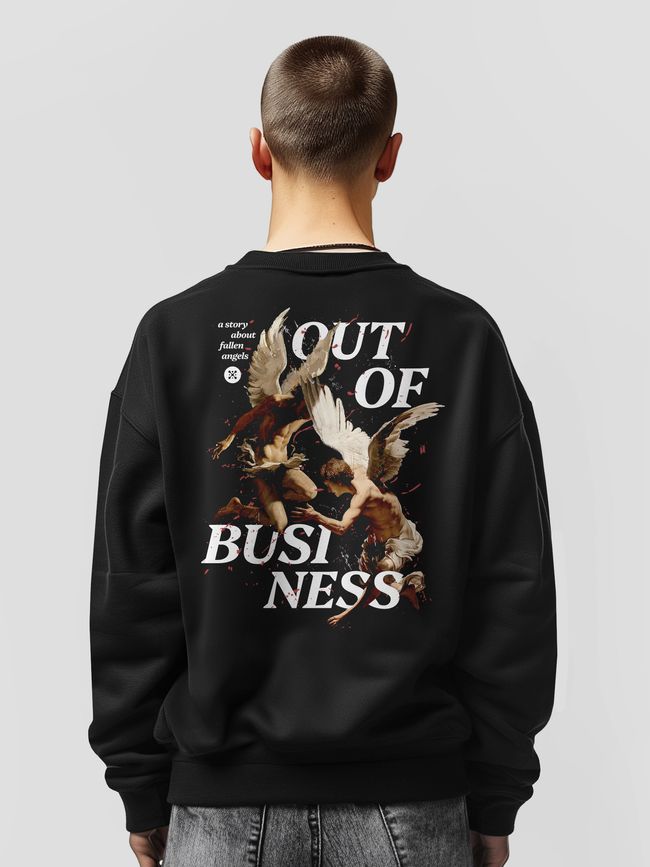 Men's Sweatshirt ”Angels Out of Business”, Black, M