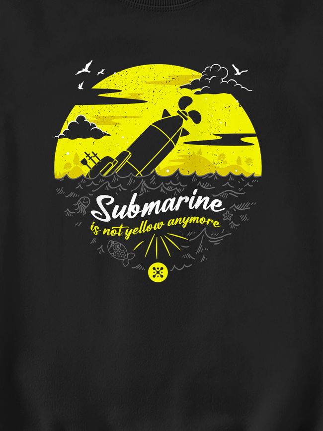 Свитшот женский "Yellow Submarine", Черный, M