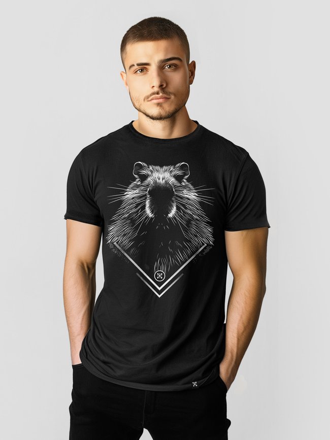 Men's T-shirt "Capybara Monochrome", Black, M