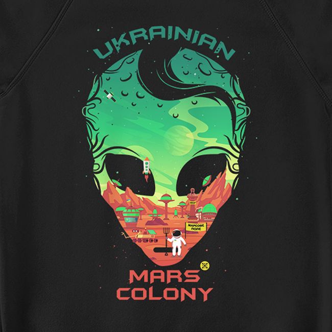 Свитшот женский "Ukrainian Mars Colony", Черный, M