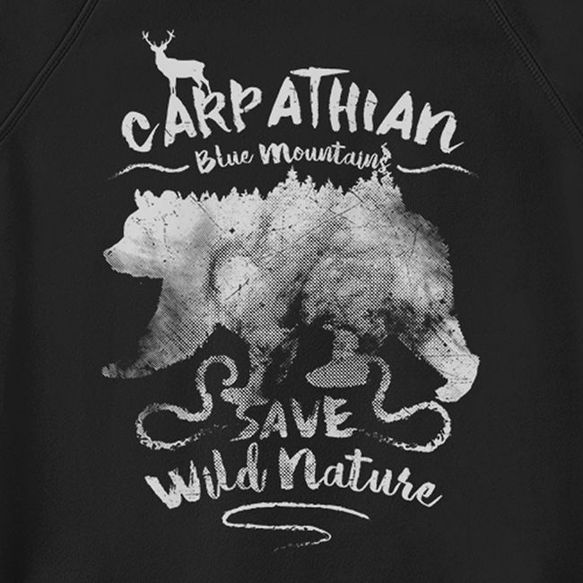 Men's Sweatshirt "Carpathian Blue Mountains", Black, M
