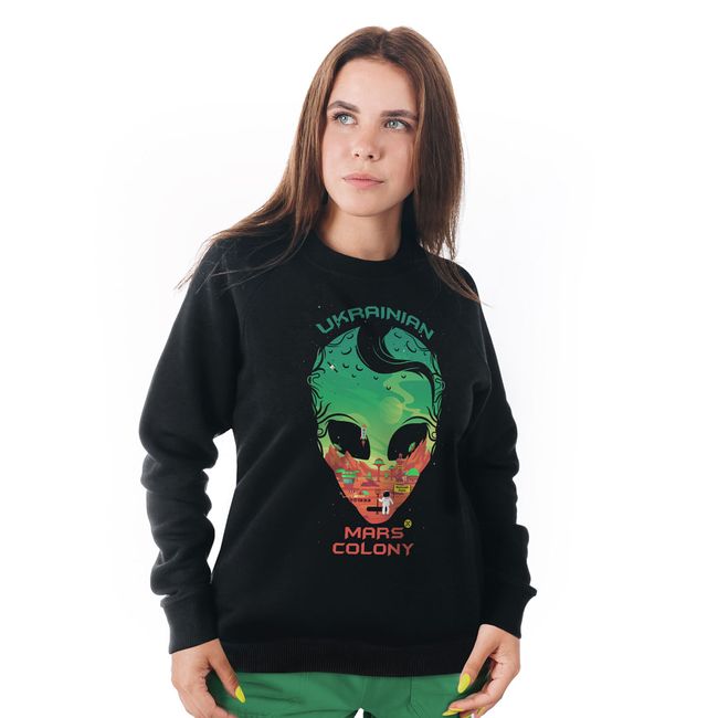 Women's Sweatshirt "Ukrainian Mars Colony", Black, M