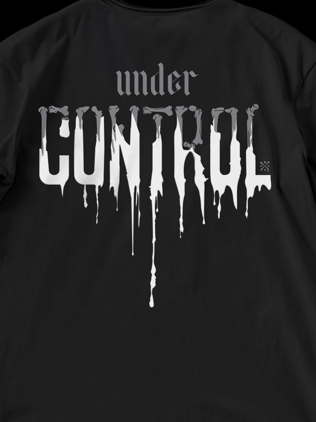 Women's T-shirt Oversize “Under Control”, Black, XS-S