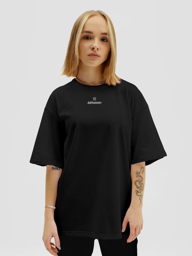 Women's T-shirt Oversize “Under Control”, Black, XS-S