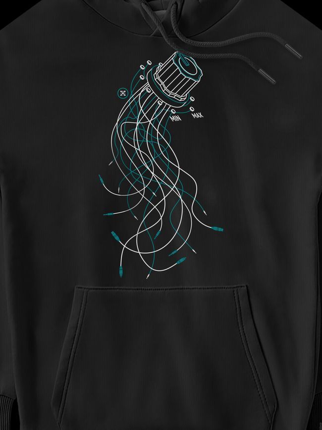 Women's Hoodie "Jellyfish Knob", Black, M-L