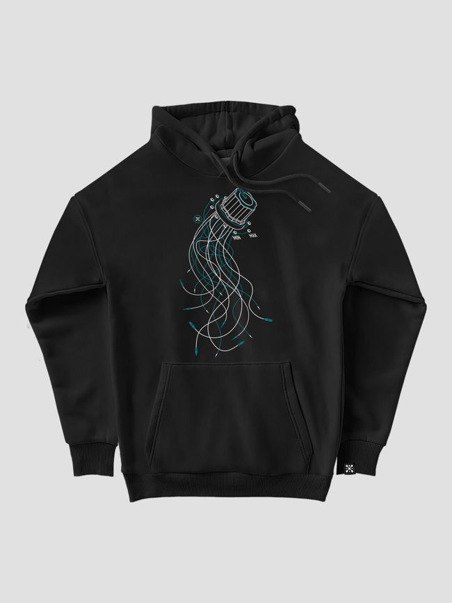 Women's Hoodie "Jellyfish Knob", Black, M-L