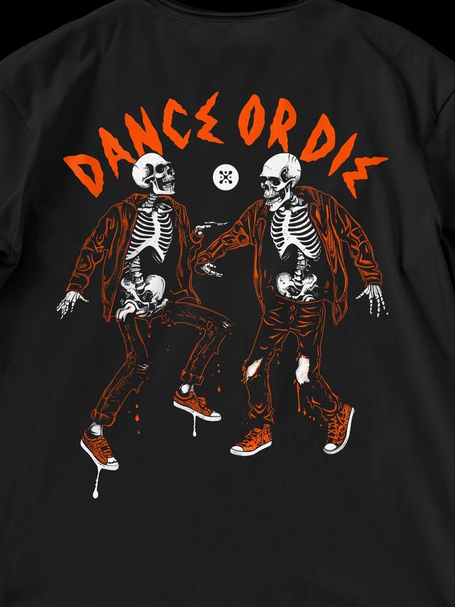 Футболка женская оверсайз “Dance or Die”, Черный, XS-S