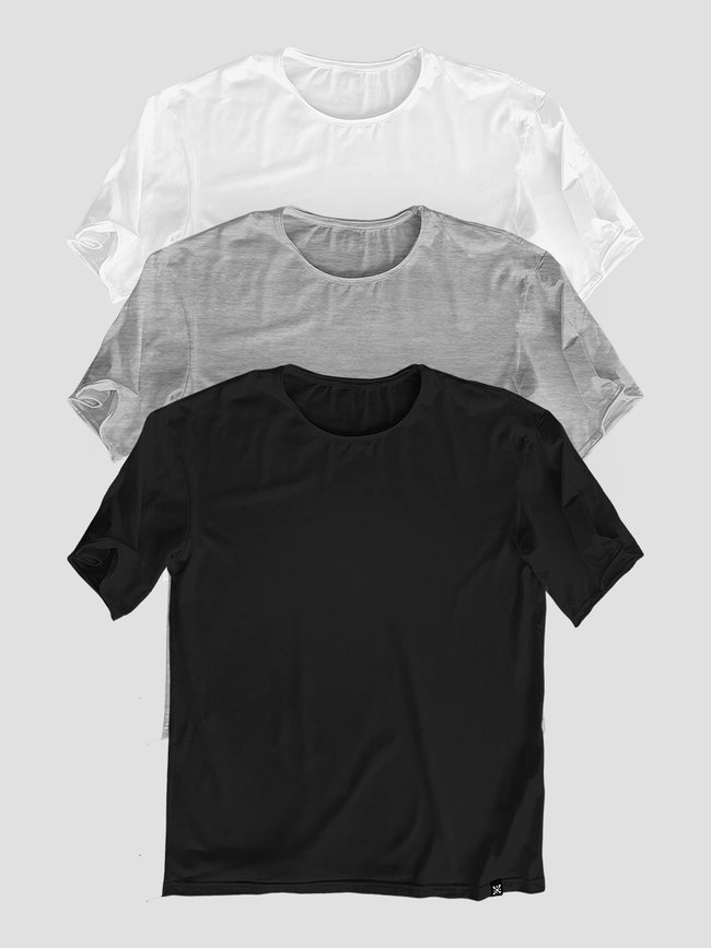 Сет из 3-х базовых футболок оверсайз "Монохром", XS-S, Мужская