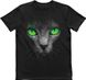 Men's T-shirt "Green-Eyed Cat", Black, M