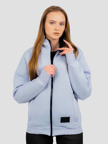 Women's Hoodie light blue Hoodie with Zipper, Brick orange, XS-S