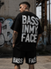 Комплект мужской шорты и футболка оверсайз &ldquo;Bass in My Face&rdquo;, Черный, XS-S