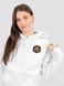 Women's tracksuit set Hoodie white with a Changeable Patch "Burning Kremlin Festival", Black, XS-S, XS (99  cm)
