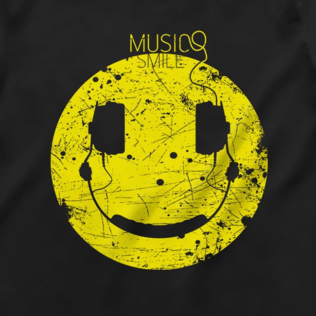 Women's T-shirt "Music Smile", Black, M