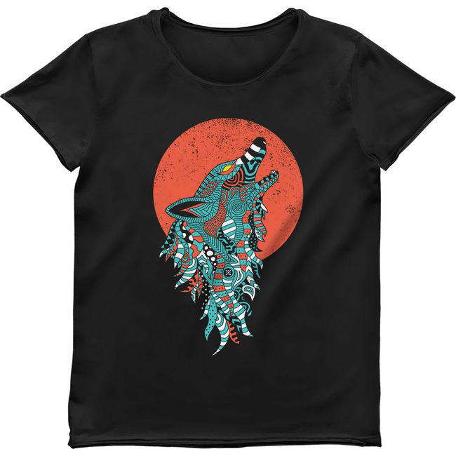Women's T-shirt with wolf "Siromanyts", Black, M