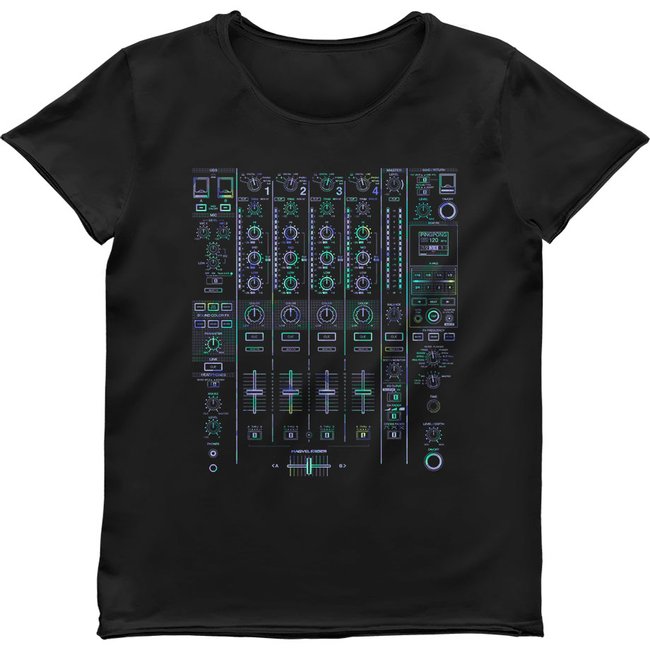 Women`s T-shirt "DJ Mixer", Black, M
