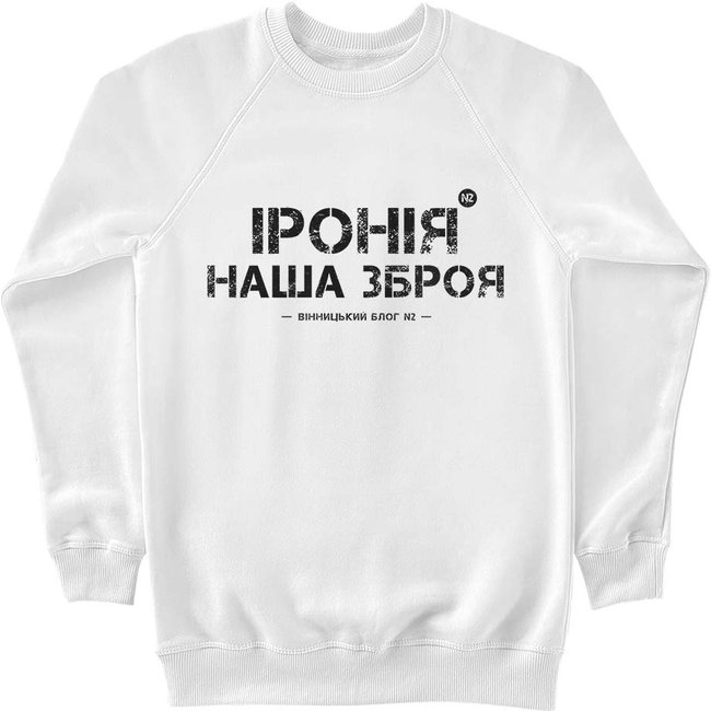 Women's Sweatshirt "Irony is our weapon", White, M