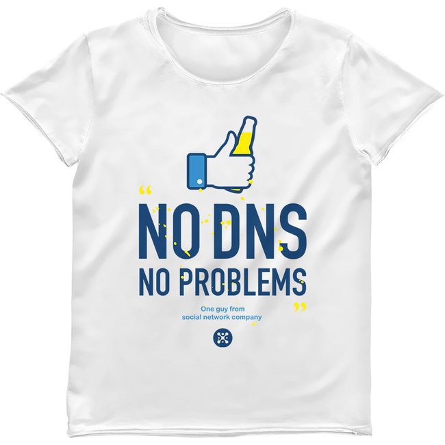 Футболка жіноча "No DNS No Problems", Білий, M