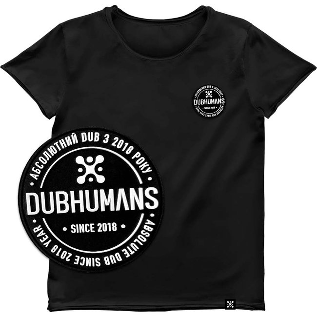 Women's T-shirt with a Changeable Patch “Dubhumans”, Black, M, Dubhumans