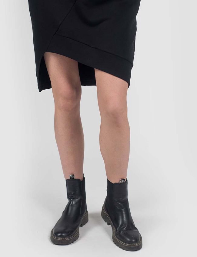 Жіноча сукня-худі з капюшоном приталена, Чорний, 2XS